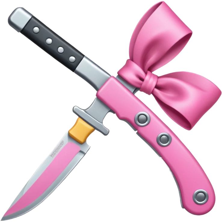 Pink bow knife emoji