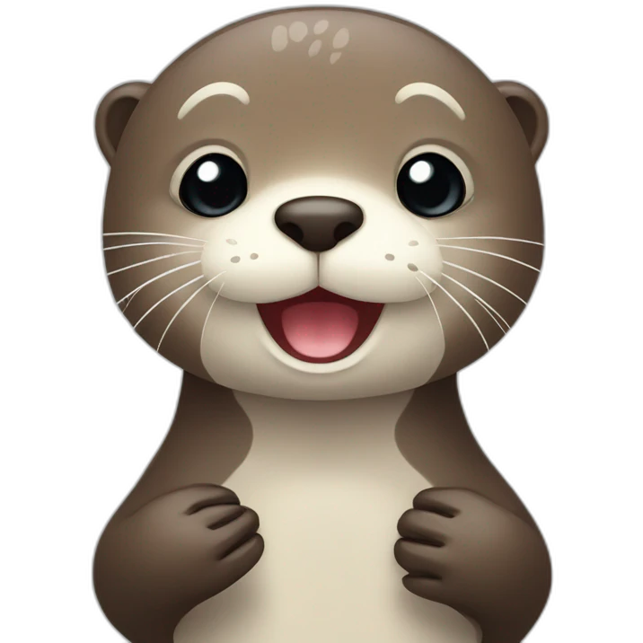cute otter with information icon emoji