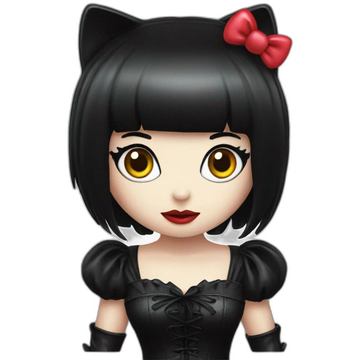 hello kitty as elvira emoji