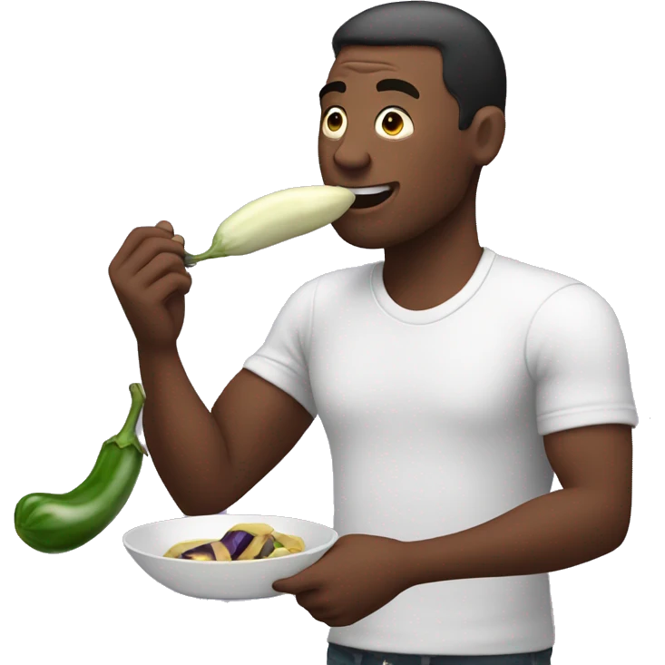 Man eating eggplant emoji