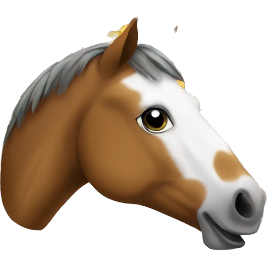 Horse eating chips emoji