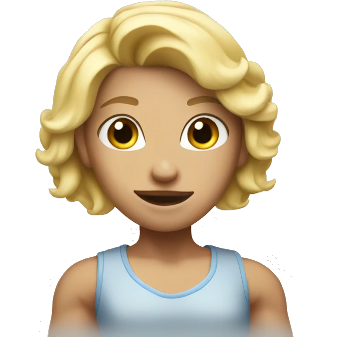blonde girl with big biceps emoji