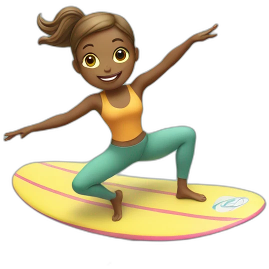 Yoga girl surfing emoji
