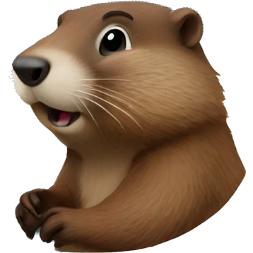 Groundhog taking the plane emoji