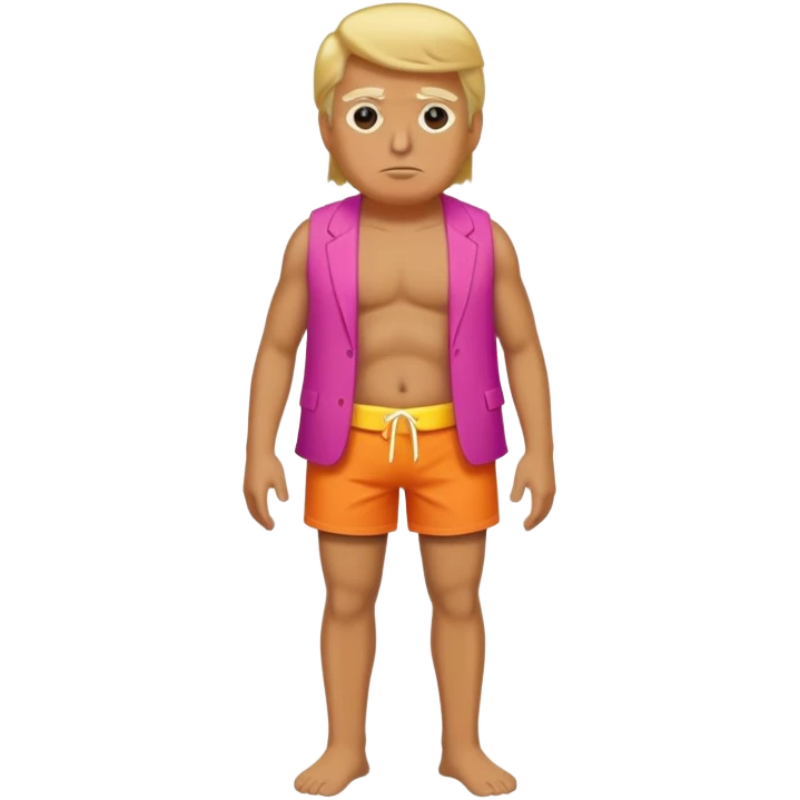 full body Trump standing in beach outfit emoji