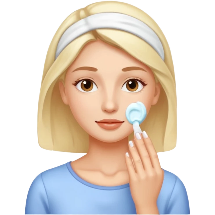 female character with applying moistruizer to face emoji
