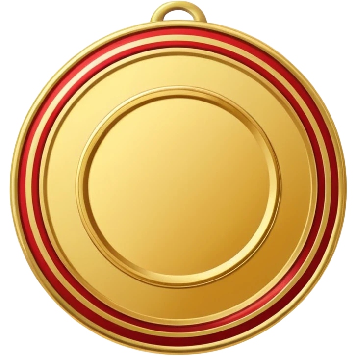 JUST THE CIRCLE  golden medal with a glossy finish, central empty space, details in border  emoji