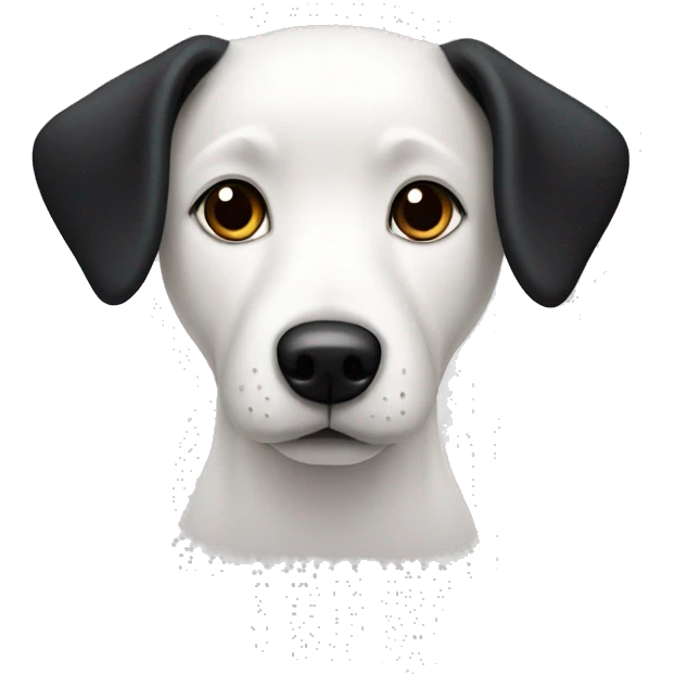 white dog with black ears  emoji
