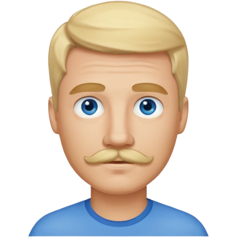 guy with blond hair, mustache, and blue eyes emoji