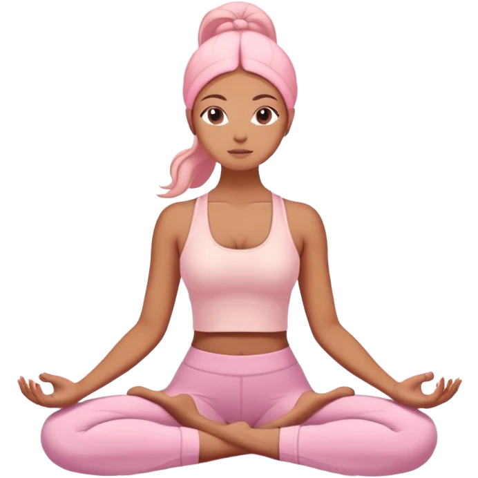 Pastel pink yoga mediation  emoji