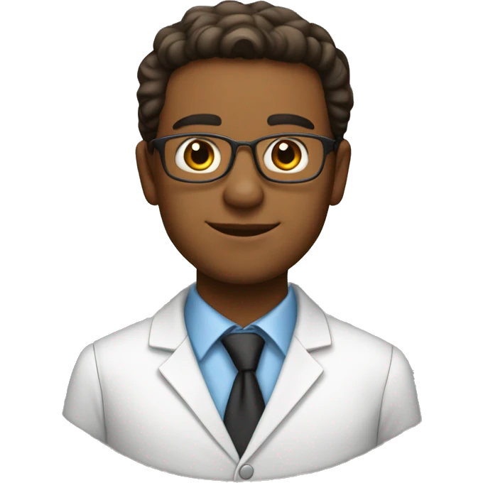 profesor joven pelo liso castaño emoji