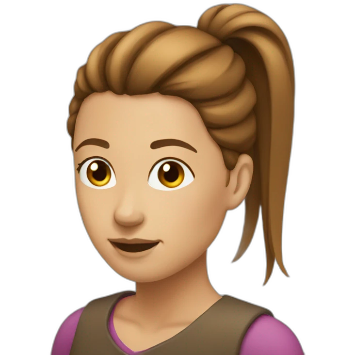woman-with-brown-ponytail-hair emoji