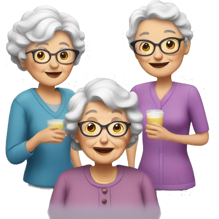 Granny with a friends emoji