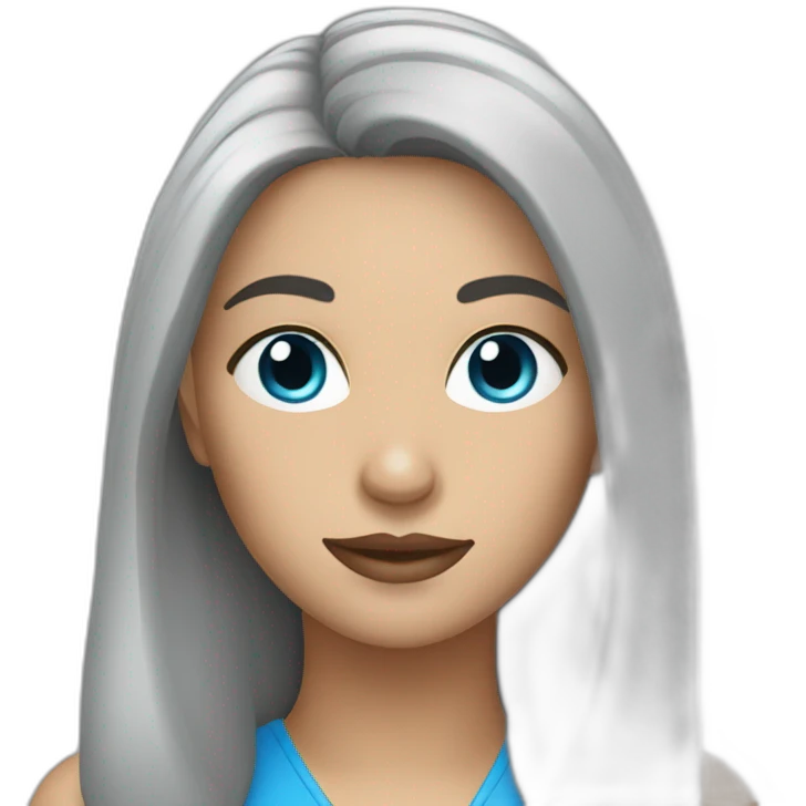 driver woman with black hairs and blue eyes emoji