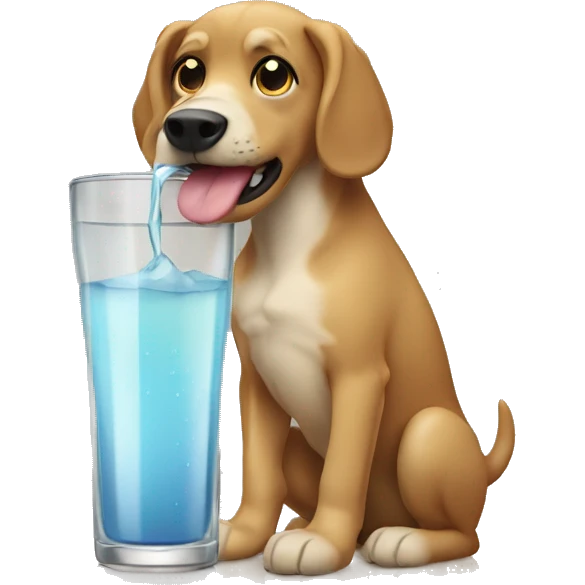 dog drinking out of a glas emoji