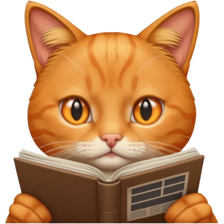 An orange cat read news emoji