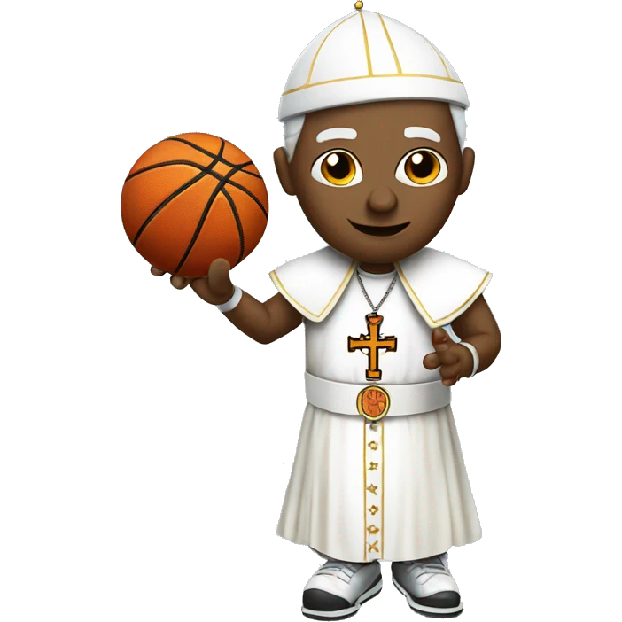Pope dribbling basketball emoji