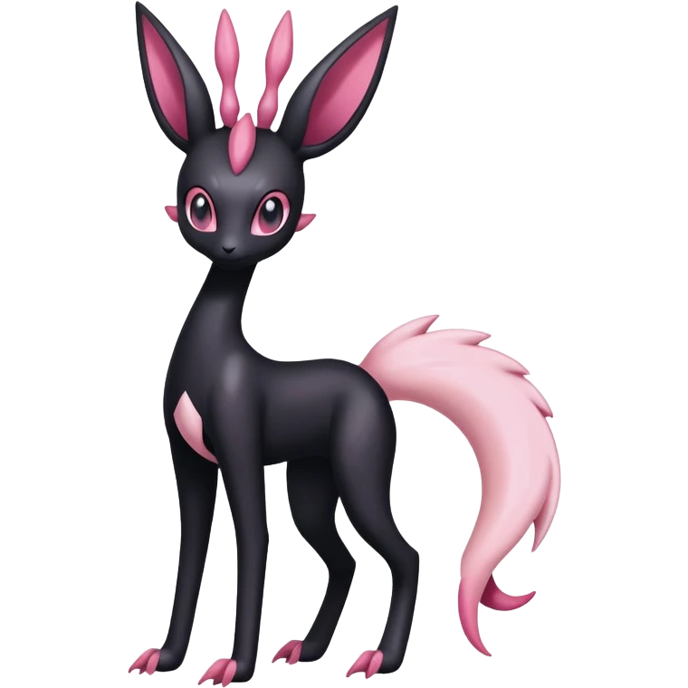 Black Dark Shiny Gothic Exotic Amaura-Salazzle-Aurorus-Sylveon-Fakémon-hybrid-creature (full body)  emoji
