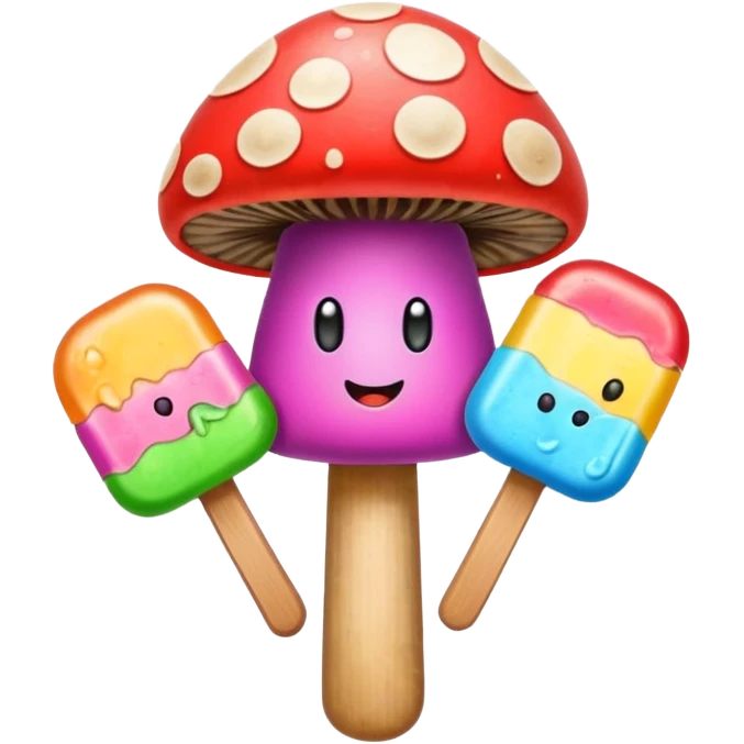 Mushroom and popsicle mix emoji