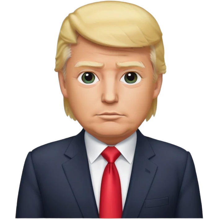 Donald Trump with blonde hair and suit emoji