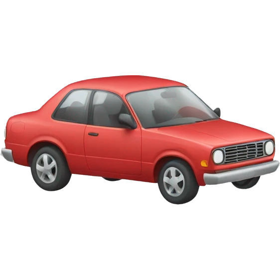 Car with that has no air in fron tire emoji
