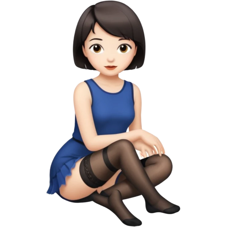 girl with short hair in stockings emoji