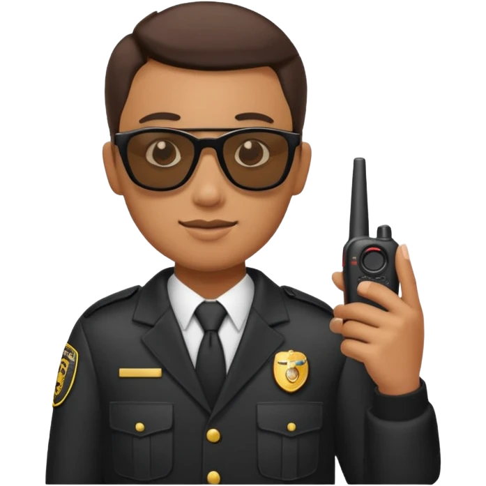 school security, sun glasses, holding walkie-talkie emoji