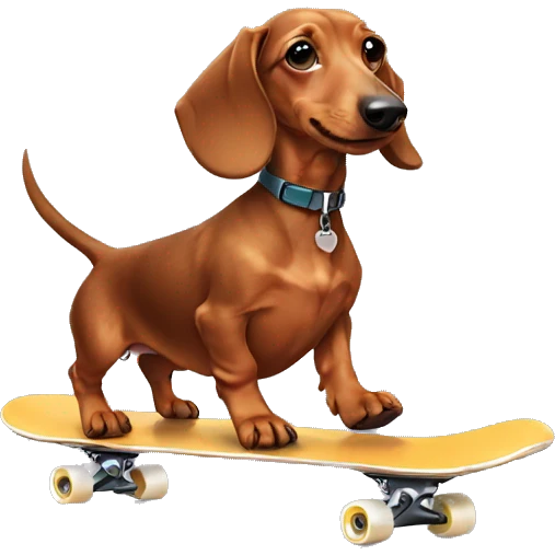 dachshund skating emoji