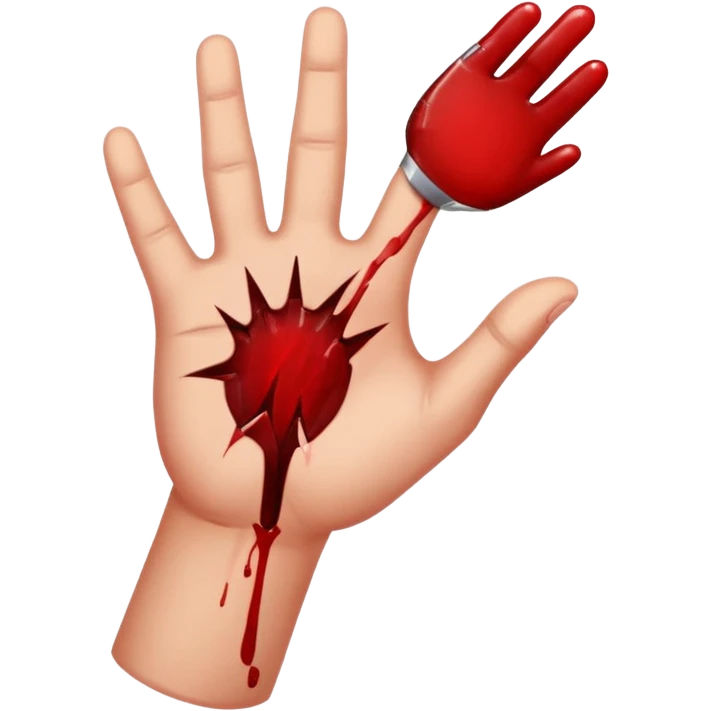 Cuting hand emoji