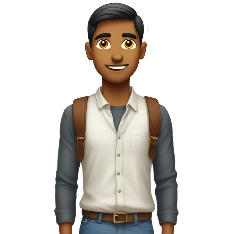 a skinny yet athletic indian youth who's a COO of a startup and a founder getting into harvard emoji