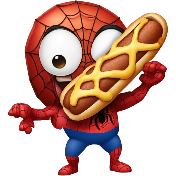 spider-man eating a hotdog  emoji