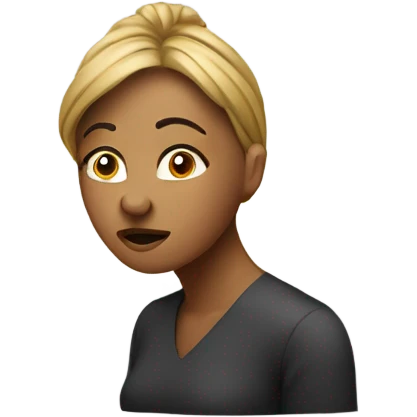a woman that is thinking with question mark above his head emoji