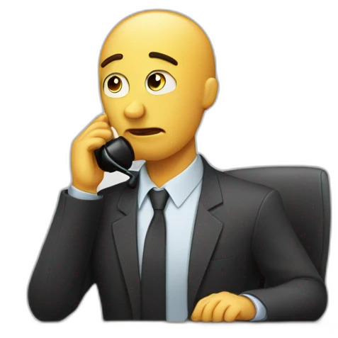 Sad Business analyst making a conf call emoji
