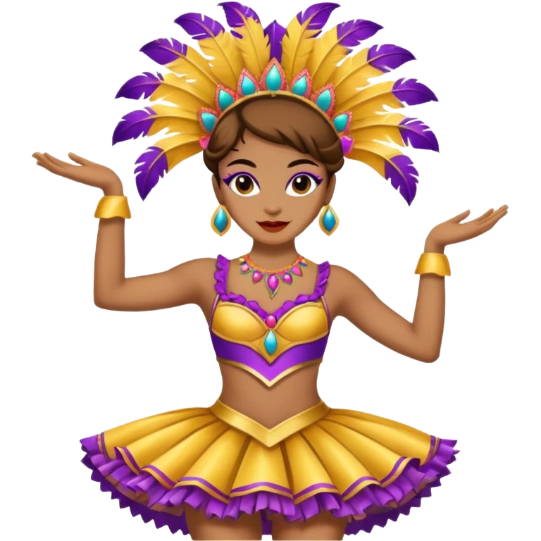 Uma daçarina vestido com roupa de carnaval emoji