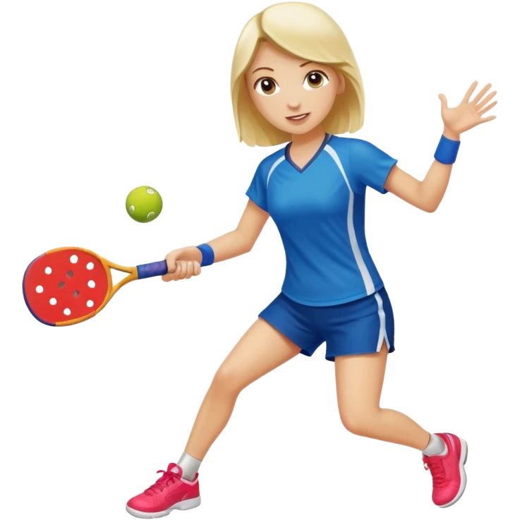 girl hitting pickleball, no text emoji