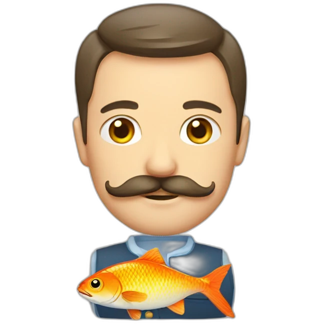 russian moustache husband with fish emoji