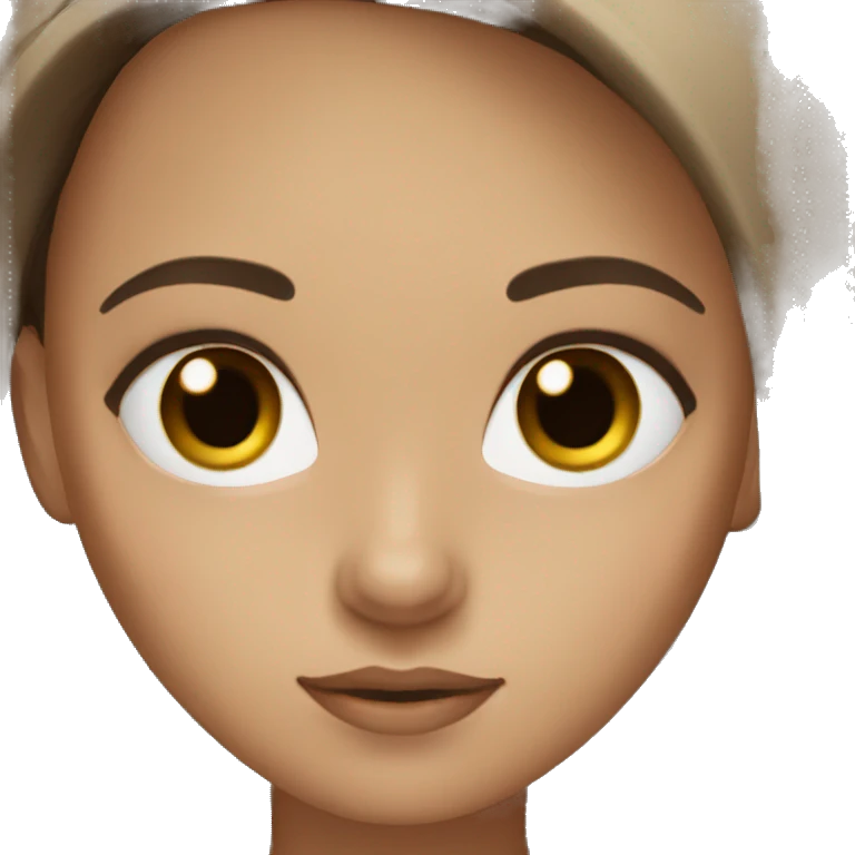 Girl brown hair black eyes emoji