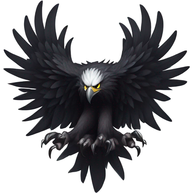 can you generate an ai defense logo representing a dark swarm of eagles' claws and wings? emoji