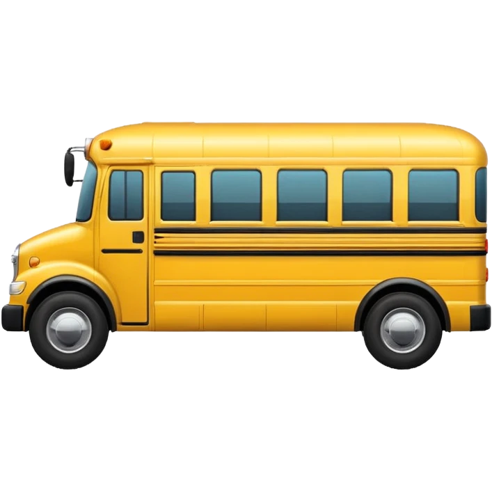 school bus side view cute rounded minimal details emoji