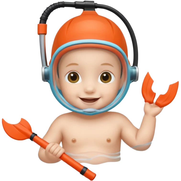 baby wearing snorkel emoji