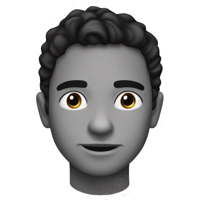 Chico joven delgado moreno con pelo negro,ojos fe obscuro, de cuero competo  emoji
