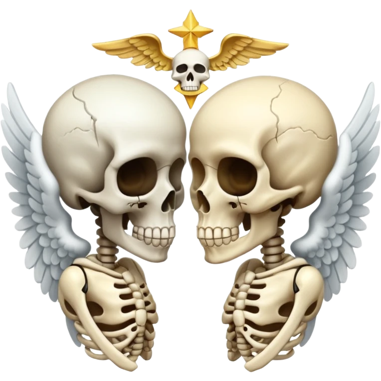 angel and skull facing each other emoji
