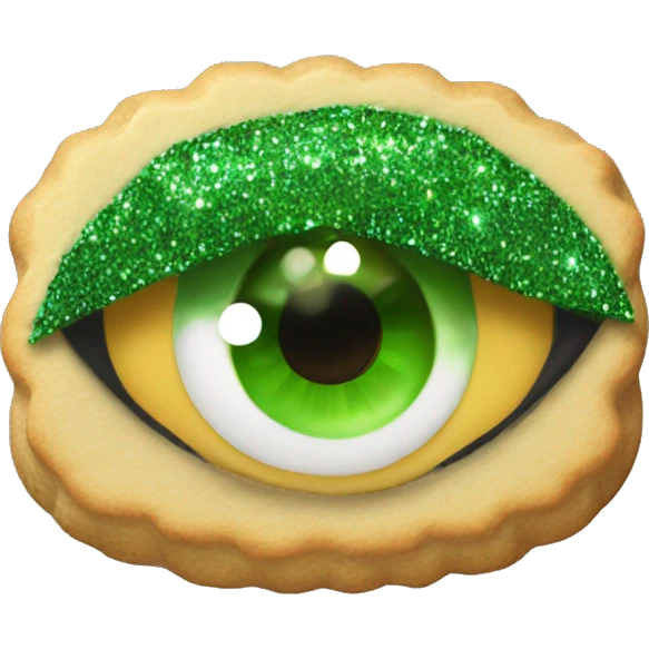 biscuit green eye sparkle emoji
