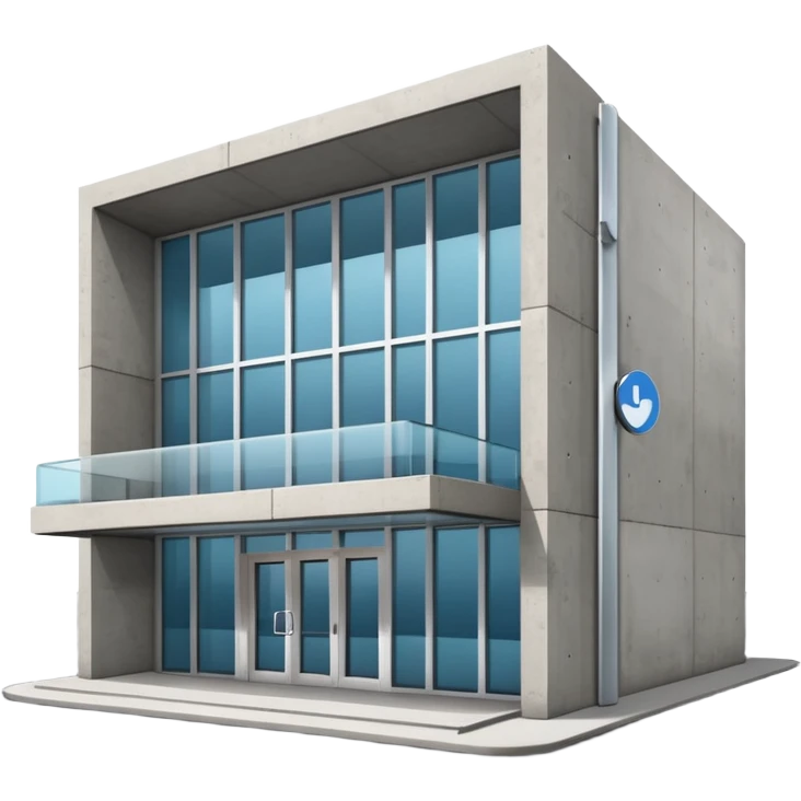 empresa prédio com placa de acessibilidade para cego emoji