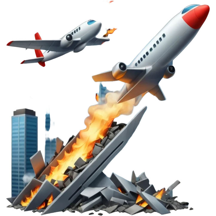plane hitting skyscrapers  emoji