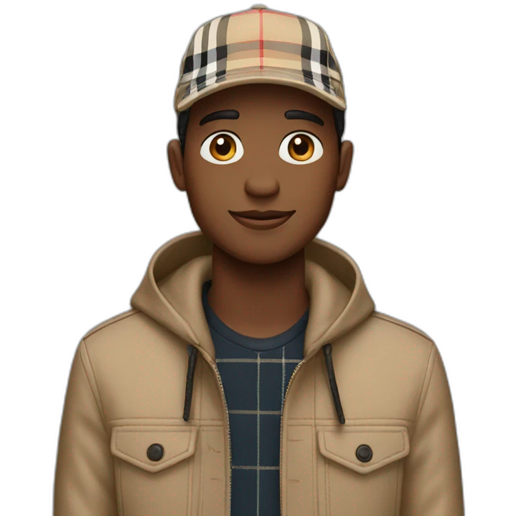 guy with burberry cap emoji