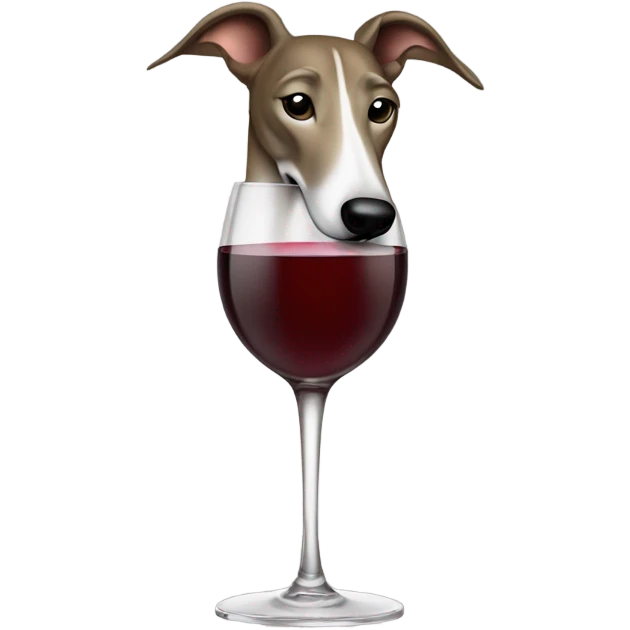 Greyhound drinking wine emoji