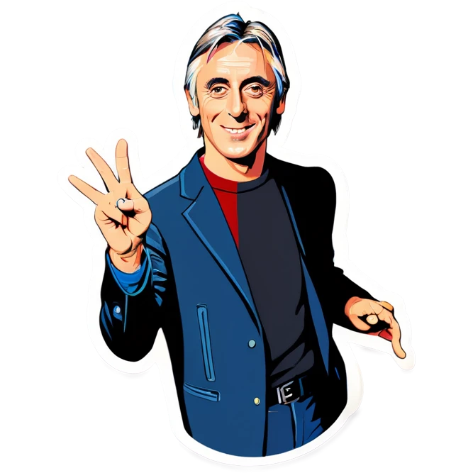 Paul Weller wearing Freddy ferry and saying “OK” emoji