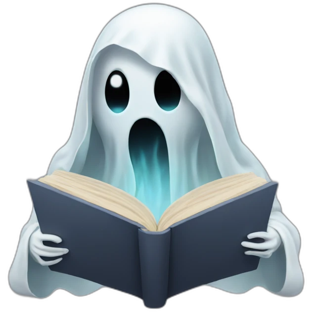 Ghost reading a book emoji