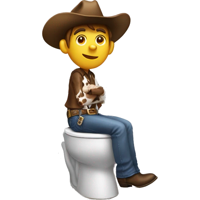 cow-boy on the toilet emoji